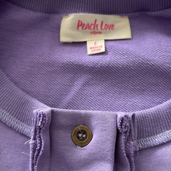 New Peach Love oversizeded sequin sweatshirts L - Picture 6 of 7